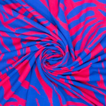 Viskose Webware Zebra blau/pink